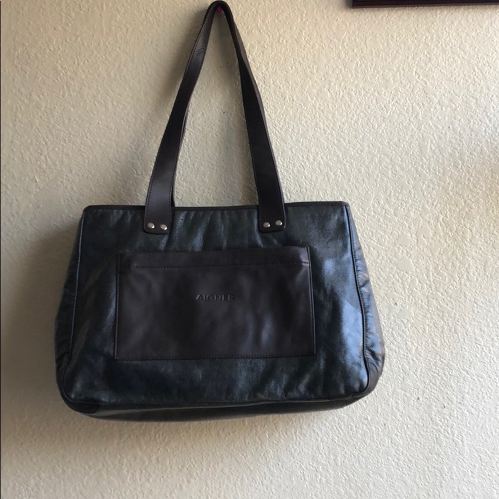 Etienne Aigner Bag leather XL Brown/Gray